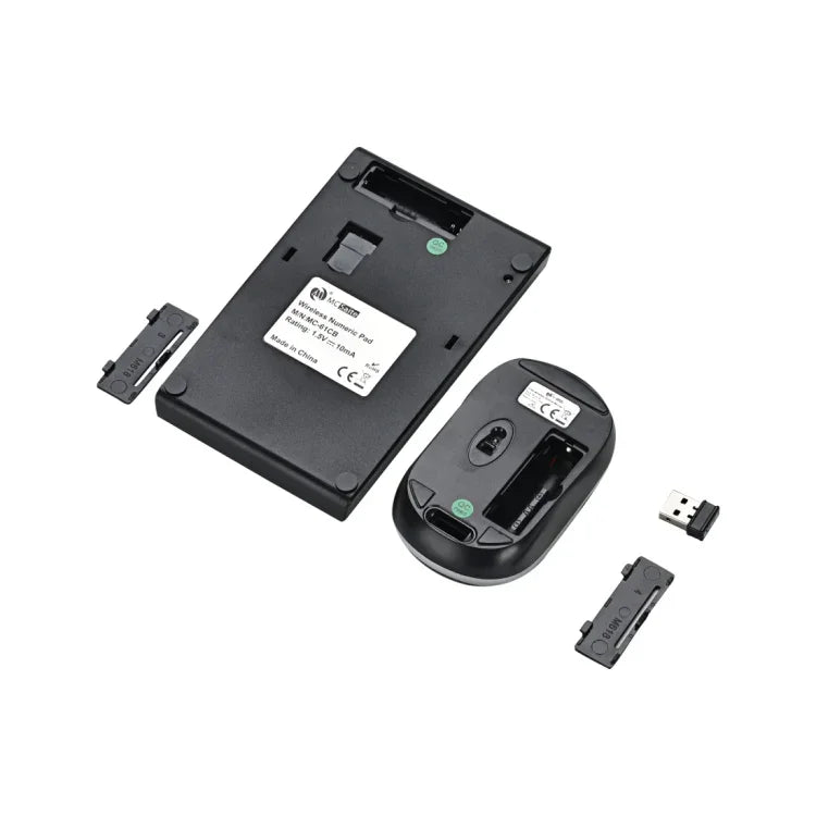 مجموعة فأرة لاسلكية 2.4 جيجاهرتز + لوحة مفاتيح رقمية بعدد 22 مفتاح MC Saite MC-61CB مع مستقبل USB لأجهزة الكمبيوتر واللابتوب