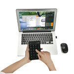 مجموعة فأرة لاسلكية 2.4 جيجاهرتز + لوحة مفاتيح رقمية بعدد 22 مفتاح MC Saite MC-61CB مع مستقبل USB لأجهزة الكمبيوتر واللابتوب