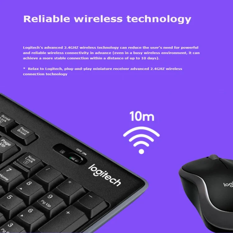 مجموعة لوحة مفاتيح وماوس لاسلكية Logitech MK270 بتردد 2.4 جيجاهرتز