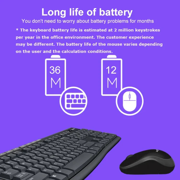 مجموعة لوحة مفاتيح وماوس لاسلكية Logitech MK270 بتردد 2.4 جيجاهرتز