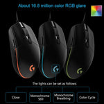 ماوس ألعاب بصري سلكي Logitech G102 مع 6 أزرار، إضاءة RGB، دقة 6000 DPI، قابل للتعديل بخمس سرعات، طول السلك: 2 متر، G102، G102 (أبيض)