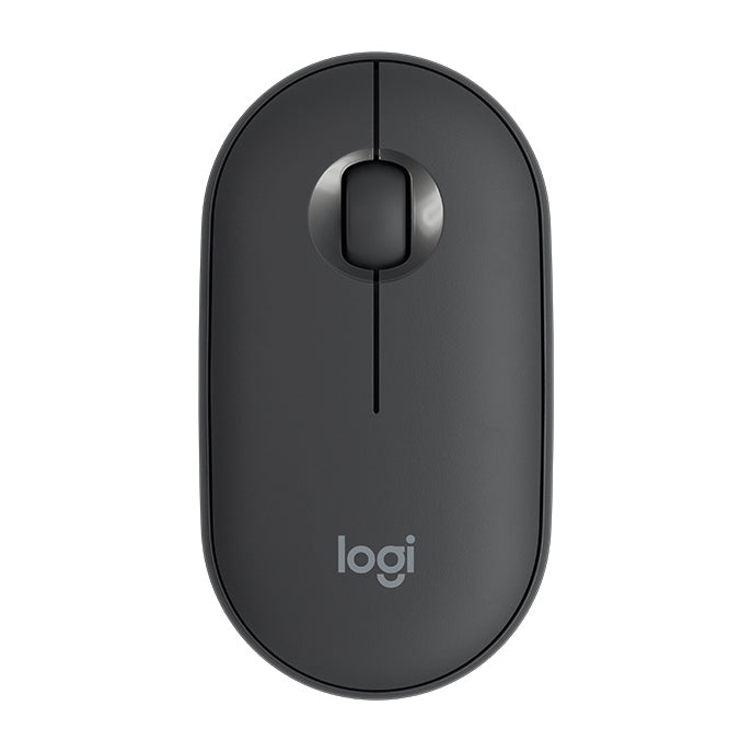 ماوس بصري لاسلكي بلوتوث Logitech Pebble بشكل حصى رقيق مع 3 أزرار ودقة 1000 DPI وصامت، مدى لاسلكي: 10 متر