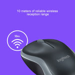 ماوس لاسلكي Logitech M186 موفر للطاقة للاستخدام المكتبي مع USB للابتوب والكمبيوتر المكتبي، عالمي