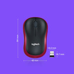 ماوس لاسلكي Logitech M186 موفر للطاقة للاستخدام المكتبي مع USB للابتوب والكمبيوتر المكتبي، عالمي