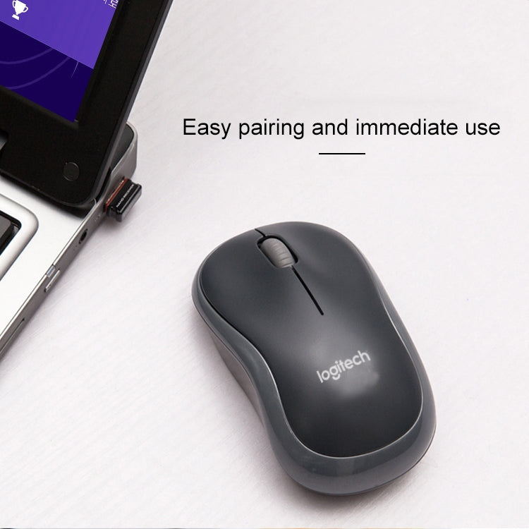 ماوس لاسلكي Logitech M186 موفر للطاقة للاستخدام المكتبي مع USB للابتوب والكمبيوتر المكتبي، عالمي
