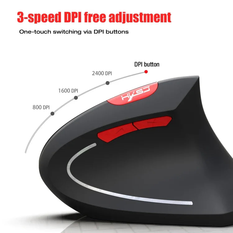فأرة رأسية بصرية لاسلكية HXSJ T29 بلوتوث 3.0 بستة أزرار، دقة 2400 DPI، تصميم مريح قابل للتعديل، اللون رمادي