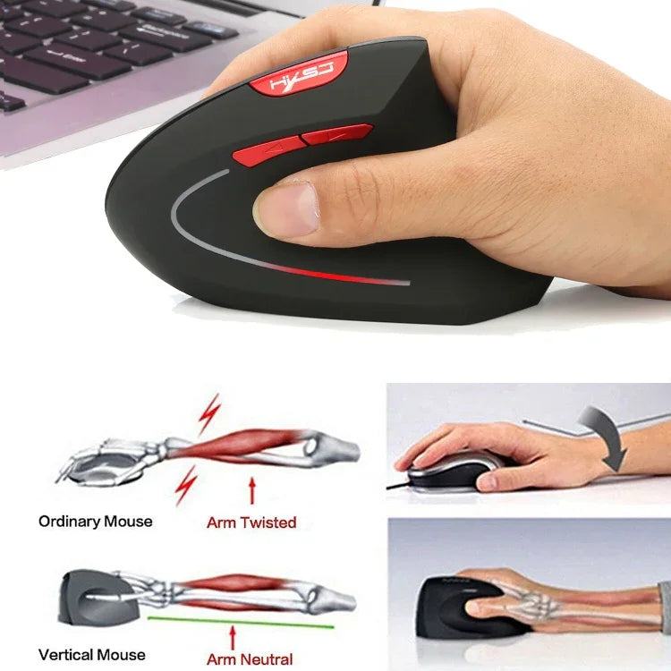 فأرة رأسية بصرية لاسلكية HXSJ T29 بلوتوث 3.0 بستة أزرار، دقة 2400 DPI، تصميم مريح قابل للتعديل، اللون رمادي