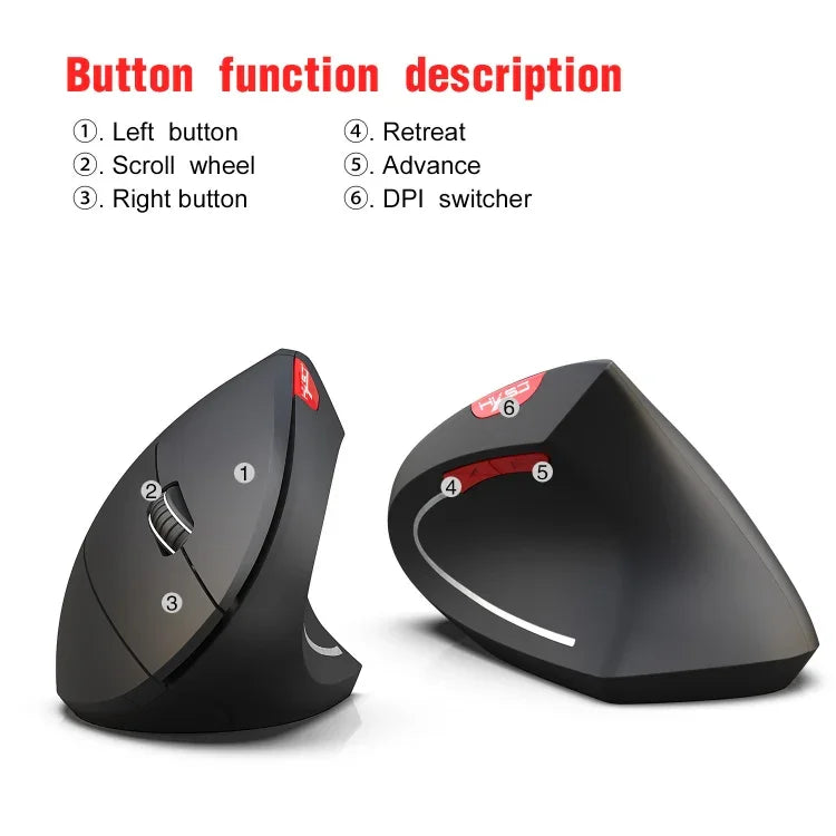 فأرة رأسية بصرية لاسلكية HXSJ T29 بلوتوث 3.0 بستة أزرار، دقة 2400 DPI، تصميم مريح قابل للتعديل، اللون رمادي