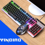 مجموعة لوحة مفاتيح ميكانيكية بإضاءة خلفية RGB مع ماوس بصري صامت من YINDIAO K002، إضاءة خلفية RGB / صامت / أسود، إضاءة خلفية RGB / أبيض