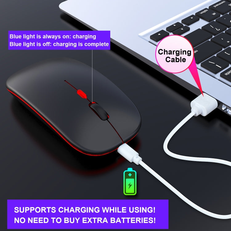 ماوس لاسلكي صامت ملون 4 أزرار 2.4G من HXSJ M40