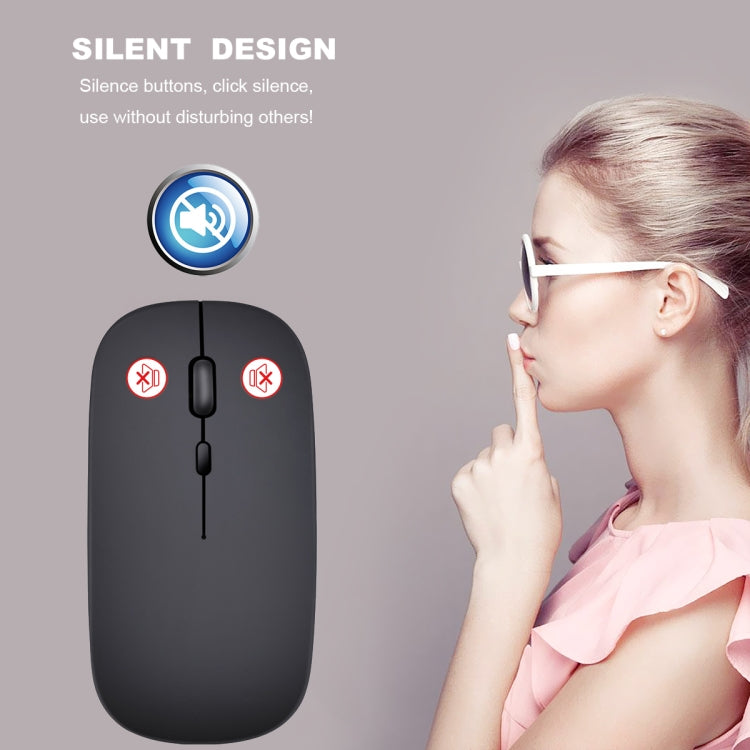 ماوس بصري لاسلكي صامت قابل للتعديل بثلاث سرعات بدقة 1600 DPI 2.4GHz من HXSJ M80، ذهبي، ذهبي وردي، فضي، أبيض، أسود، رمادي