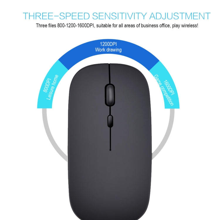 ماوس بصري لاسلكي صامت قابل للتعديل بثلاث سرعات بدقة 1600 DPI 2.4GHz من HXSJ M80، ذهبي، ذهبي وردي، فضي، أبيض، أسود، رمادي