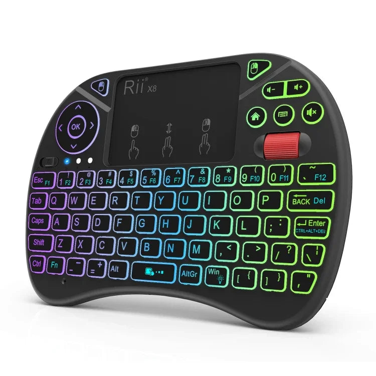 مجموعة لوحة لمس 2.5 بوصة مع إضاءة خلفية (أسود)، Rii X8