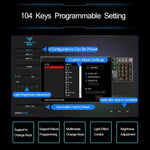 لوحة مفاتيح ألعاب ميكانيكية سلكية USB AULA F2088 بعدد 108 مفاتيح بإضاءة مختلطة ومفتاح أزرق مع زر معدني، مفتاح أزرق أسود