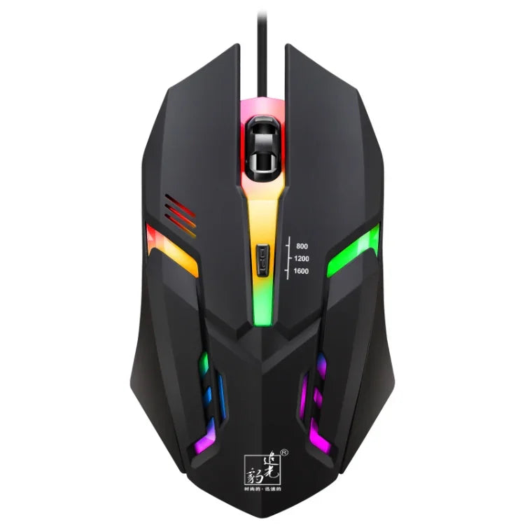 فأرة ألعاب بصرية سلكية USB من Chasing Leopard K2 بإضاءة LED ودقة 1600 DPI وقابلة للتعديل بثلاث سرعات، الطول: 1.3 م، K2