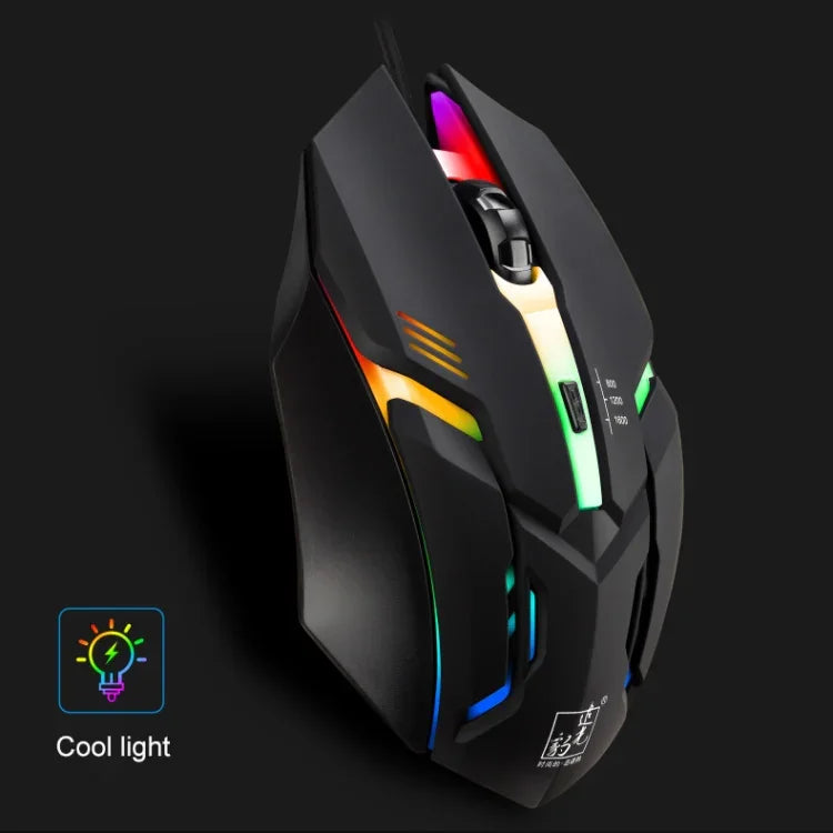 فأرة ألعاب بصرية سلكية USB من Chasing Leopard K2 بإضاءة LED ودقة 1600 DPI وقابلة للتعديل بثلاث سرعات، الطول: 1.3 م، K2