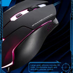 فأرة ألعاب بصرية سلكية USB من Chasing Leopard T7 بعدد 6 مفاتيح بدقة 2400 DPI وقابلة للتعديل بثلاث سرعات مع إضاءة خلفية ووزن موازن مدمج، الطول: 1.8 م، T7