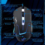 فأرة ألعاب بصرية سلكية USB من Chasing Leopard T7 بعدد 6 مفاتيح بدقة 2400 DPI وقابلة للتعديل بثلاث سرعات مع إضاءة خلفية ووزن موازن مدمج، الطول: 1.8 م، T7
