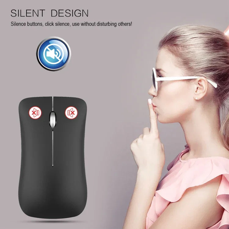 فأرة بصرية مريحة قابلة للتعديل بثلاثة أوضاع HXSJ T23 لاسلكية بتقنية Bluetooth 5.0 + Bluetooth 3.0 + 2.4GHz بعدد 4 مفاتيح ودقة 1600 DPI، T23 أسود