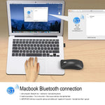فأرة بصرية مريحة قابلة للتعديل بثلاثة أوضاع HXSJ T23 لاسلكية بتقنية Bluetooth 5.0 + Bluetooth 3.0 + 2.4GHz بعدد 4 مفاتيح ودقة 1600 DPI، T23 أسود