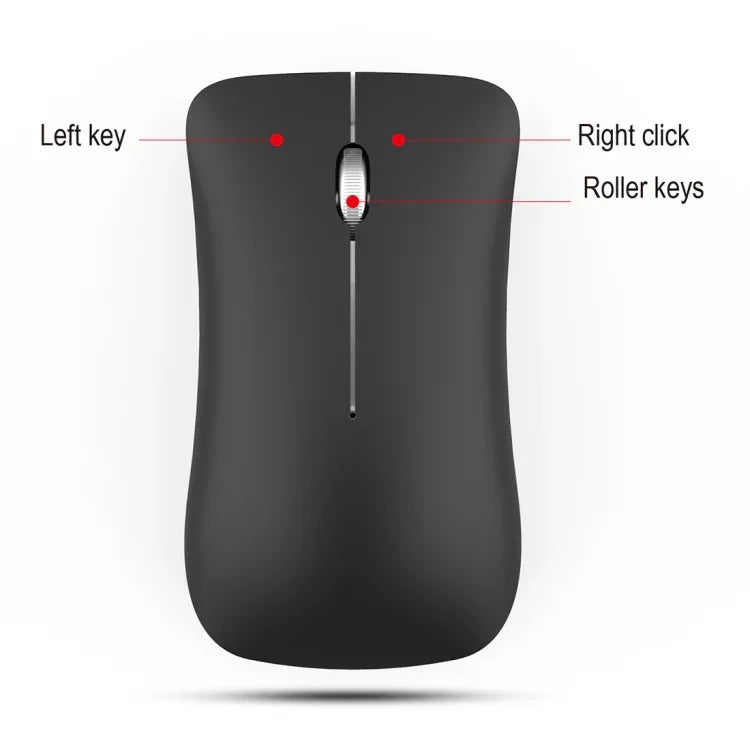 فأرة بصرية مريحة قابلة للتعديل بثلاثة أوضاع HXSJ T23 لاسلكية بتقنية Bluetooth 5.0 + Bluetooth 3.0 + 2.4GHz بعدد 4 مفاتيح ودقة 1600 DPI، T23 أسود