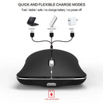 فأرة بصرية مريحة قابلة للتعديل بثلاثة أوضاع HXSJ T23 لاسلكية بتقنية Bluetooth 5.0 + Bluetooth 3.0 + 2.4GHz بعدد 4 مفاتيح ودقة 1600 DPI، T23 أسود