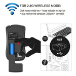 فأرة بصرية مريحة قابلة للتعديل بثلاثة أوضاع HXSJ T23 لاسلكية بتقنية Bluetooth 5.0 + Bluetooth 3.0 + 2.4GHz بعدد 4 مفاتيح ودقة 1600 DPI، T23 أسود