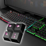 لوحة مفاتيح ألعاب سلكية iMICE AK-600 USB مع أغطية مفاتيح عائمة مضيئة، إضاءة خلفية متوهجة (أسود)