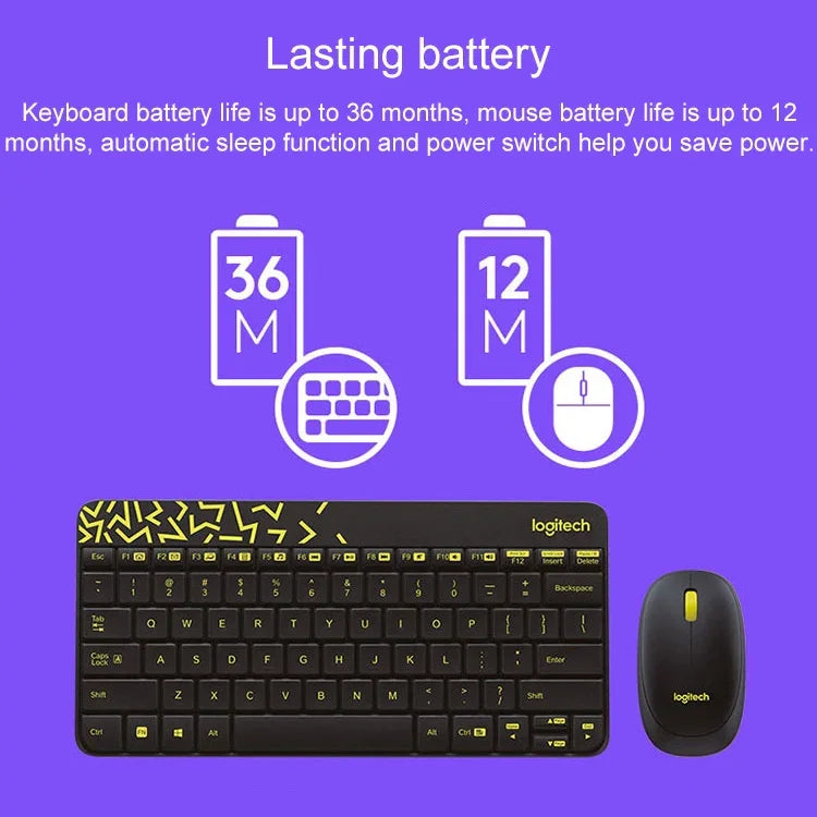 مجموعة لوحة مفاتيح وفأرة لاسلكية Logitech MK240 Nano
