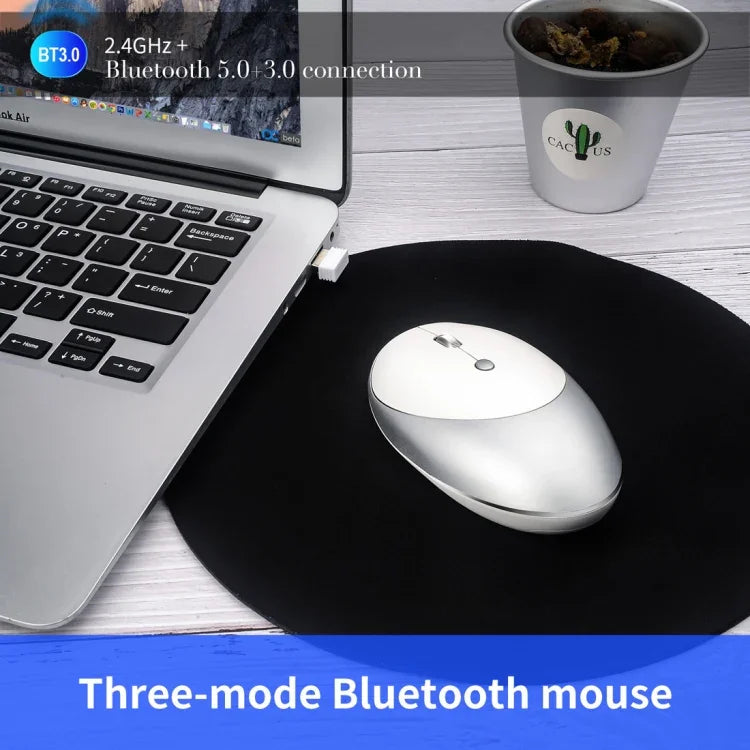 فأرة لاسلكية HXSJ T36 بتقنية بلوتوث 5.0+3.0 ثلاثية الوضع وتصميم صامت