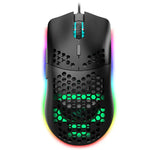 ماوس ألعاب سلكي قابل للبرمجة HXSJ J900 مع 6 أزرار وإضاءة RGB (أبيض)، J900 (أسود)، J900 (أبيض)