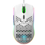 ماوس ألعاب سلكي قابل للبرمجة HXSJ J900 مع 6 أزرار وإضاءة RGB (أبيض)، J900 (أسود)، J900 (أبيض)