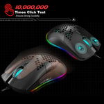 ماوس ألعاب سلكي قابل للبرمجة HXSJ J900 مع 6 أزرار وإضاءة RGB (أبيض)، J900 (أسود)، J900 (أبيض)