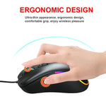 ماوس ألعاب سلكي قابل للبرمجة HXSJ J900 مع 6 أزرار وإضاءة RGB (أبيض)، J900 (أسود)، J900 (أبيض)