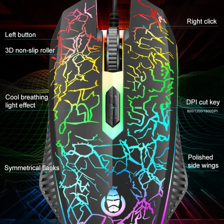 مجموعة لوحة مفاتيح وفأرة ألعاب سلكية SHIPADOO D620 بإضاءة RGB خلفية مكسورة اللون مع 104 مفتاح للحاسوب المحمول والكمبيوتر