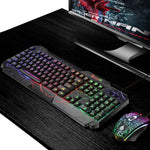 مجموعة لوحة مفاتيح وفأرة ألعاب سلكية SHIPADOO D620 بإضاءة RGB خلفية مكسورة اللون مع 104 مفتاح للحاسوب المحمول والكمبيوتر
