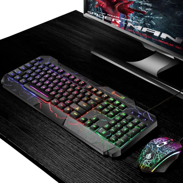 مجموعة لوحة مفاتيح وفأرة ألعاب سلكية SHIPADOO D620 بإضاءة RGB خلفية مكسورة اللون مع 104 مفتاح للحاسوب المحمول والكمبيوتر