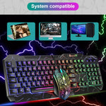 مجموعة لوحة مفاتيح وفأرة ألعاب سلكية SHIPADOO D620 بإضاءة RGB خلفية مكسورة اللون مع 104 مفتاح للحاسوب المحمول والكمبيوتر