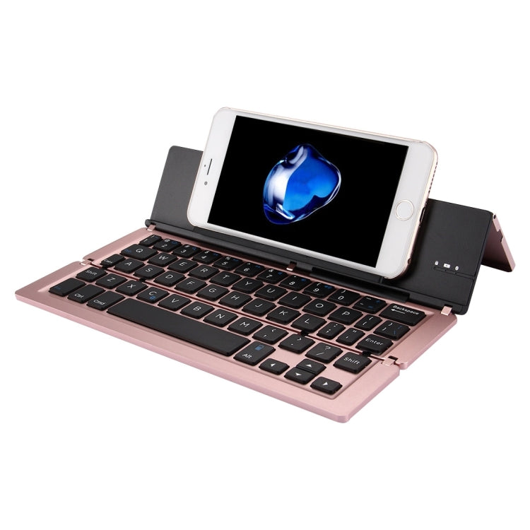 F18 Ultra-slim Rechargeable Foldable 58 Keys Bluetooth Wireless Keyboard with Holder