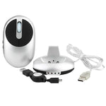 فأرة بصرية لاسلكية قابلة للشحن MZ-012 بدقة 1200 DPI مع 3 منافذ USB HUB / قاعدة شحن بتردد 2.4G