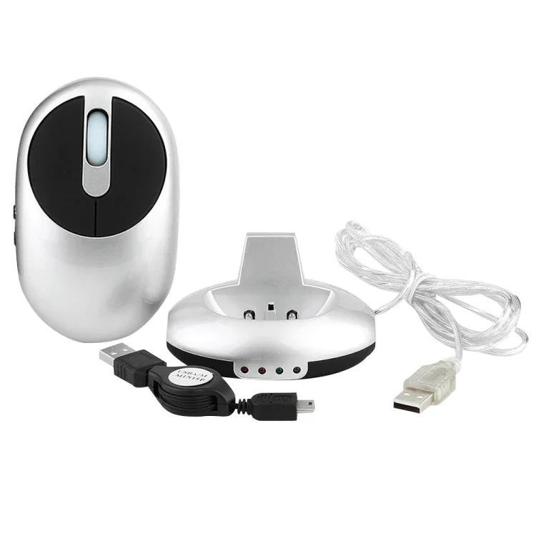 فأرة بصرية لاسلكية قابلة للشحن MZ-012 بدقة 1200 DPI مع 3 منافذ USB HUB / قاعدة شحن بتردد 2.4G