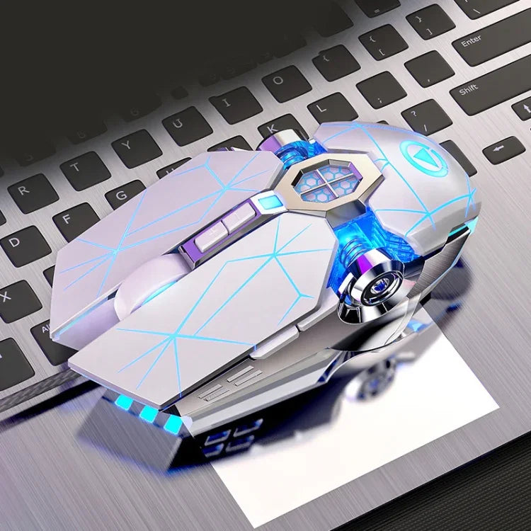 فأرة ألعاب ميكانيكية سلكية قابلة للبرمجة YINDIAO بدقة 3200 DPI مع 4 أوضاع و7 أزرار وإضاءة RGB، الطراز: النسخة الصامتة