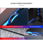 YINDIAO ماوس ميكانيكي سلكي صامت بمفتاح USB 6 للألعاب والمكتب، ماوس صامت (أسود)