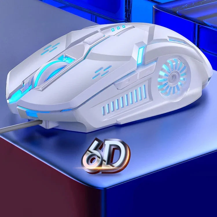 YINDIAO G5 ماوس ألعاب سلكي صامت بإضاءة RGB قابلة للتعديل بدقة 3200 DPI و6 أزرار، نسخة G5 الصامتة باللون الأسود، نسخة G5 الصامتة باللون الأبيض