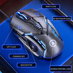 YINDIAO G5 ماوس ألعاب سلكي صامت بإضاءة RGB قابلة للتعديل بدقة 3200 DPI و6 أزرار، نسخة G5 الصامتة باللون الأسود، نسخة G5 الصامتة باللون الأبيض
