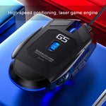 YINDIAO G5 ماوس ألعاب سلكي صامت بإضاءة RGB قابلة للتعديل بدقة 3200 DPI و6 أزرار، نسخة G5 الصامتة باللون الأسود، نسخة G5 الصامتة باللون الأبيض