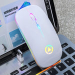 YINDIAO A2 ماوس لاسلكي صامت قابل للشحن بإضاءة RGB قابلة للتعديل 3 أوضاع بدقة 1600 DPI و2.4 جيجاهرتز، نسخة قابلة للشحن