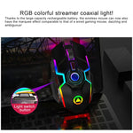 YINDIAO A5 ماوس ألعاب لاسلكي صامت قابل للشحن بإضاءة RGB قابلة للتعديل 3 أوضاع بدقة 1600 DPI و2.4 جيجاهرتز