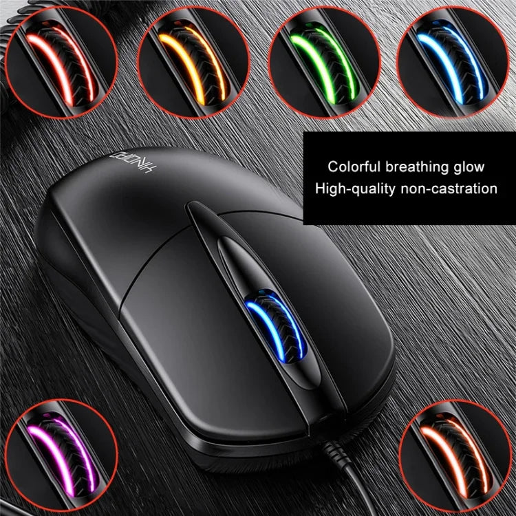 YINDIAO G2 ماوس أعمال سلكي بإضاءة RGB و3 أزرار بدقة 1000 DPI