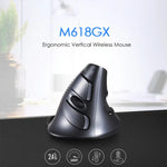DELUX M618GX ماوس عمودي مريح لاسلكي بدقة 1600 DPI ماوس بصري، M618GX
